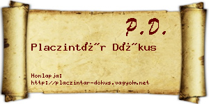 Placzintár Dókus névjegykártya